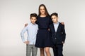 Group of two cute brothers and beautiful sister Royalty Free Stock Photo