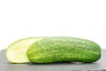 Fresh green cucumber isolated on white Royalty Free Stock Photo