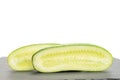 Fresh green cucumber isolated on white Royalty Free Stock Photo