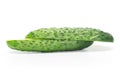 Fresh green cucumber isolated on white Royalty Free Stock Photo