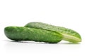 Fresh pickling cucumber isolated on white Royalty Free Stock Photo