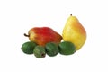 Group of two pears and Feijoa Royalty Free Stock Photo