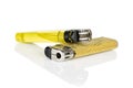 Plastic lighter isolated on white Royalty Free Stock Photo