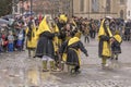 Group of ugly witches acting at Carnival parade, Stuttgart