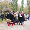 The group in ukrainian national costumes