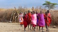 Group of unidentified African people from Masai tribe