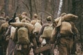 Group of unidentified re-enactors dressed as