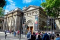 Group of unidentified tourists near National Portrait Gallery in central of the London at morning time.