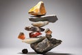 a group of uniquely shaped stones balanced on top of each other Royalty Free Stock Photo