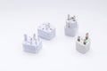 Group of universal plugs adapters. Royalty Free Stock Photo