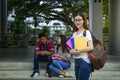 Group of university asian students having fun Royalty Free Stock Photo