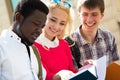 Group of university students studying