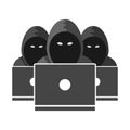 Group Unknown hackers icon. Anonymous person pictogram isolated on white background. Vector sign illustration Royalty Free Stock Photo