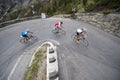 Group uphill road cycling - road bike uphill Royalty Free Stock Photo
