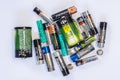 Group of used batteries