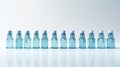 a group of vaccine bottles arranged neatly, conveying the significance of vaccination and healthcare.