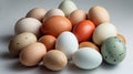 Group of Varied Eggs on Plain Background Royalty Free Stock Photo