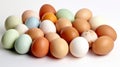 Group of Varied Eggs on Plain Background Royalty Free Stock Photo