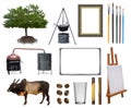 Group of various object isolated on the white Royalty Free Stock Photo