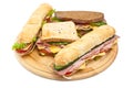 Group of various sandwiches Royalty Free Stock Photo