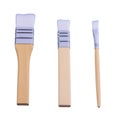 Group of Various sizes Water paint brush, wooden handle isolated on white background Royalty Free Stock Photo