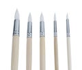 Group of Various sizes Water paint brush, wooden handle isolated on white background Royalty Free Stock Photo