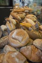 Group of Various Types of Bread, and Loaves inside a Bakery Royalty Free Stock Photo