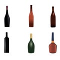 Group of  Various wine bottles on white background Royalty Free Stock Photo