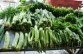 Group of vegetable on table in market Royalty Free Stock Photo