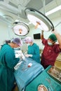 Group of veterinarian doctor working in operation room