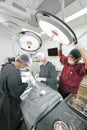 Group of veterinarian surgery in operation room