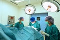 Group of veterinarian surgery in operation room