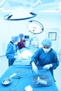 Group of veterinarian surgery in operation room Royalty Free Stock Photo