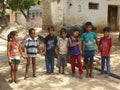 Group of village children in a joyous mood Royalty Free Stock Photo