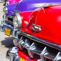 Group of vintage american cars in Havana