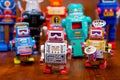 Group of vintage robots Royalty Free Stock Photo