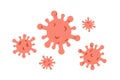 Group of virions isolated on white background. Small infectious agents. Virus pathogen. Viral microorganism. Coronavirus