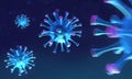 Group of virus cells. 3D illustration of Coronavirus cells. 3d rendering Royalty Free Stock Photo