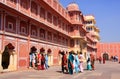 Group of visitors at Chandra Mahal in Jaipur City Palace