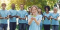 Group of volunteer with trees for growing Royalty Free Stock Photo