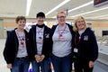 Group of volunteers ready to bring WWII vets to the country`s Capitol, Albany International Airport, 2016 Royalty Free Stock Photo