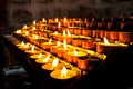 Group of Votive Candle in a Row Royalty Free Stock Photo
