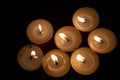 Group of votive candles in a church. Royalty Free Stock Photo