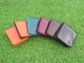 Group Wallets on grass Royalty Free Stock Photo