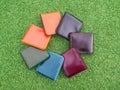 Group Wallets on grass Royalty Free Stock Photo