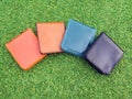 Group Wallets on grass Royalty Free Stock Photo