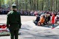 St. Petersburg, Russia, May 2019. A group of war veterans in celebration of Victory Day on May 9 in a city park.