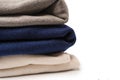 A group of warm sweaters isolated on a white background Royalty Free Stock Photo