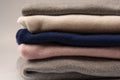 A group of warm sweaters isolated on a white background Royalty Free Stock Photo