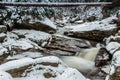 The group of waterfalls and cascades on the Cerna Desna River, close to Sous water reservoir,Jizera mountains,Czech Republic.Long Royalty Free Stock Photo